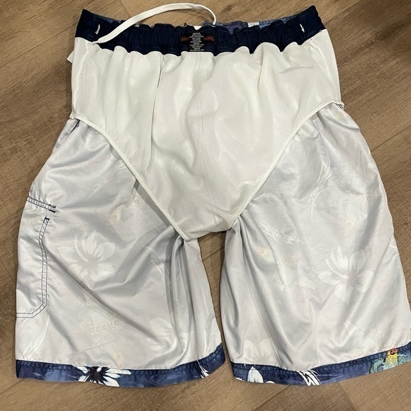 Vintage Gecko Dragon Floral Surf Board Hawaii Shorts All Over Print Men 32” - Picture 11 of 12